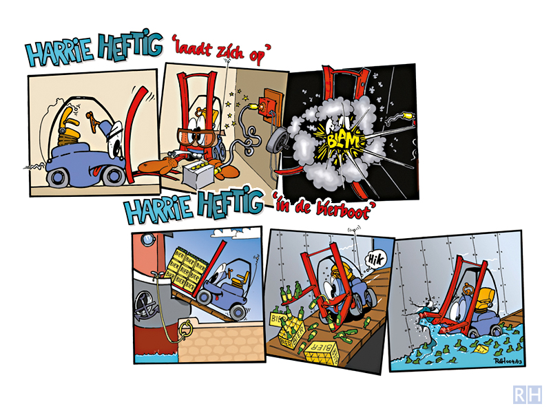 cartoon-illustratie, Logistiek krant